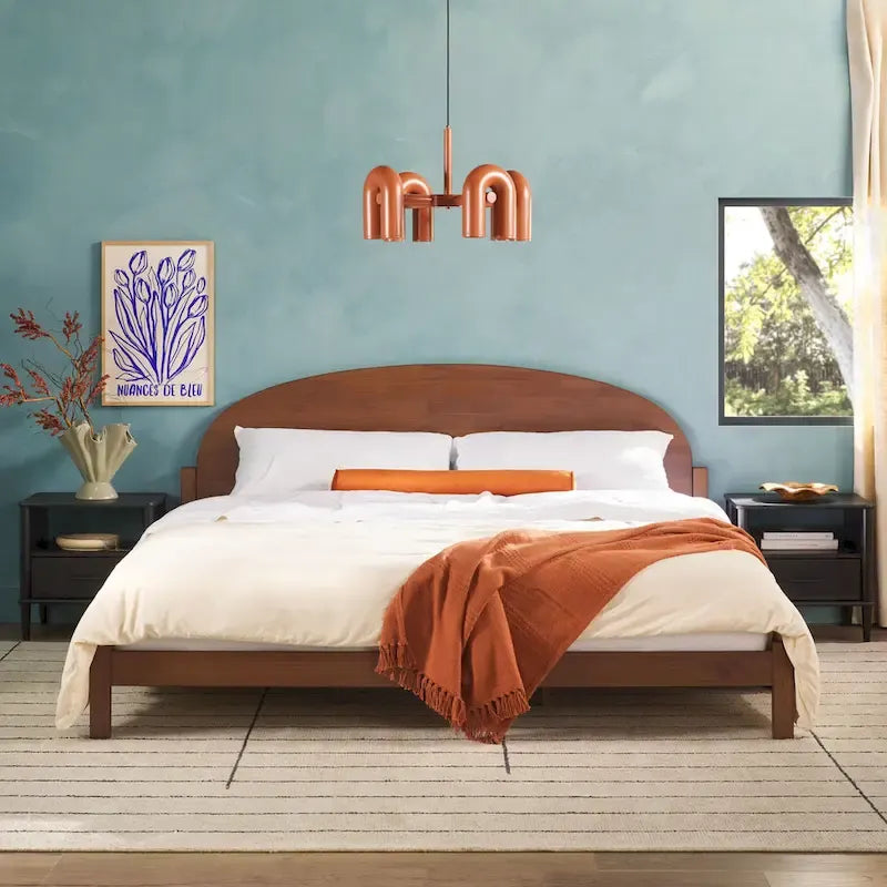  Designs Arched Headboard Solid Pine King Bed