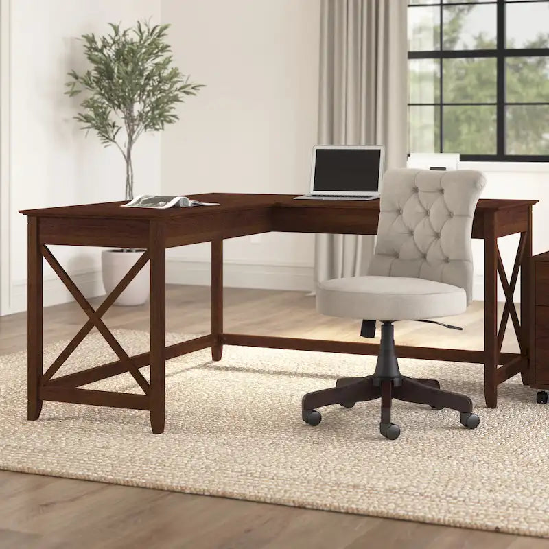 Key West 60W L Shaped Desk for Home Office by Bush Furniture