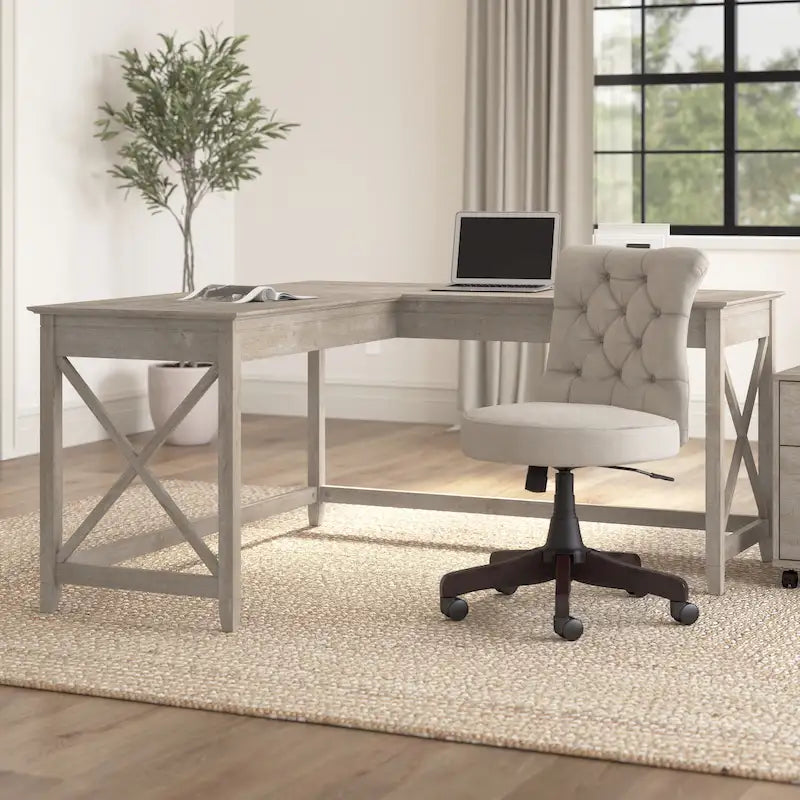 Key West 60W L Shaped Desk for Home Office by Bush Furniture