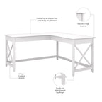 Key West 60W L Shaped Desk for Home Office by Bush Furniture