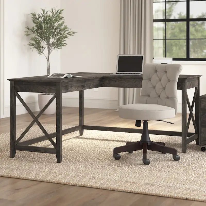 Key West 60W L Shaped Desk for Home Office by Bush Furniture
