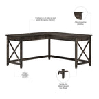 Key West 60W L Shaped Desk for Home Office by Bush Furniture