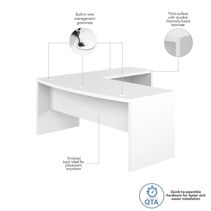 Echo 72W Bow Front L Shaped Desk by Bush Business Furniture