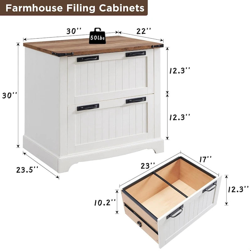 Farmhouse File Cabinet, Wood Filing Cabinets, Office Storage Cabinet