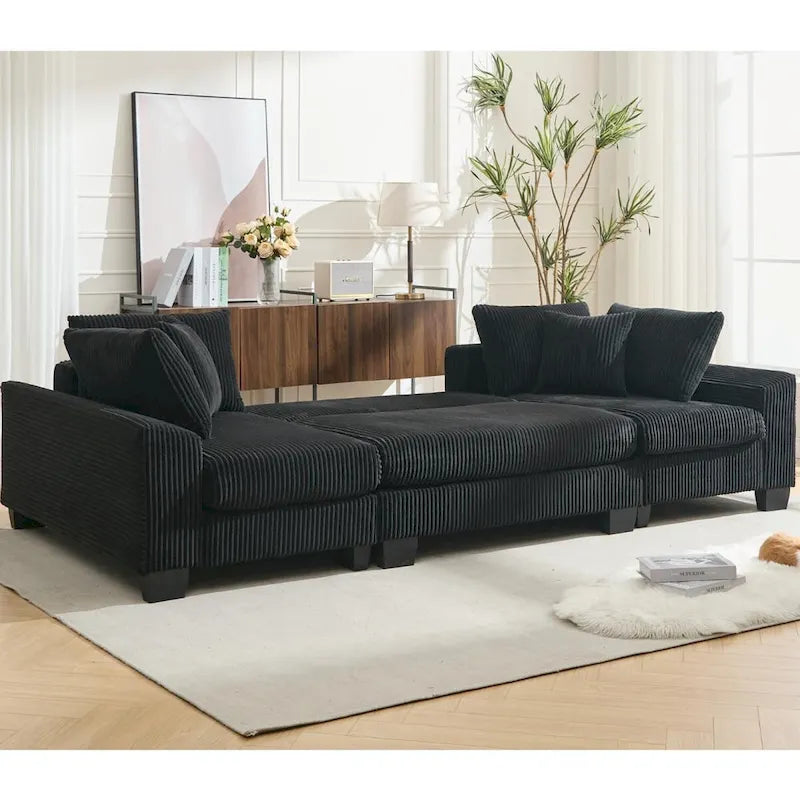 114  Pull Out Sleeper Sofa Bed,Adjustable Sleeper Sofa,Corduroy Sofa