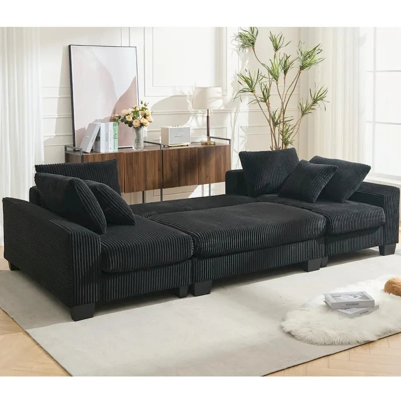 114  Pull Out Sleeper Sofa Bed,Adjustable Sleeper Sofa,Corduroy Sofa