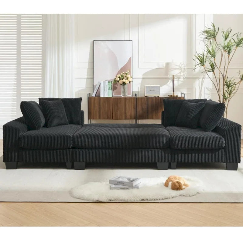 114  Pull Out Sleeper Sofa Bed,Adjustable Sleeper Sofa,Corduroy Sofa