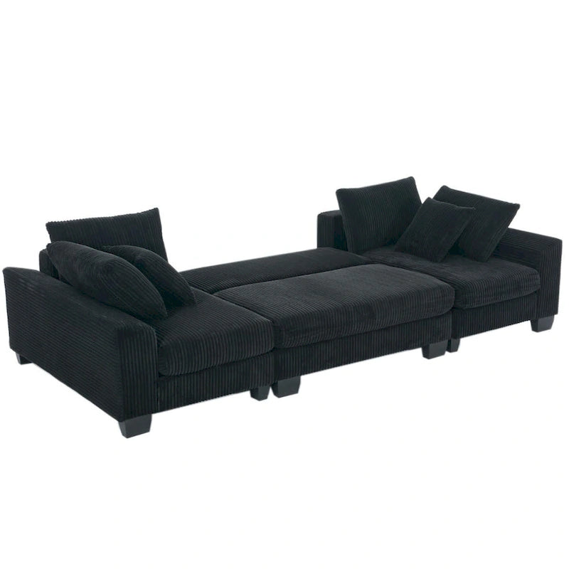 114  Pull Out Sleeper Sofa Bed,Adjustable Sleeper Sofa,Corduroy Sofa