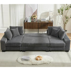 114  Pull Out Sleeper Sofa Bed,Adjustable Sleeper Sofa,Corduroy Sofa