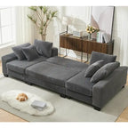 114  Pull Out Sleeper Sofa Bed,Adjustable Sleeper Sofa,Corduroy Sofa