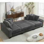 114  Pull Out Sleeper Sofa Bed,Adjustable Sleeper Sofa,Corduroy Sofa
