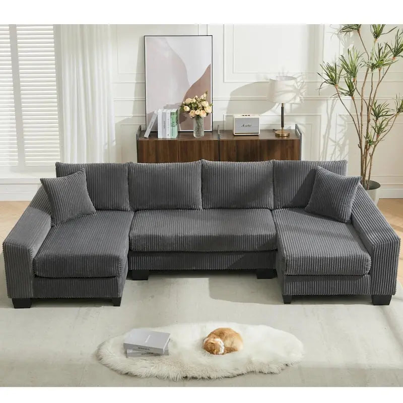 114  Pull Out Sleeper Sofa Bed,Adjustable Sleeper Sofa,Corduroy Sofa