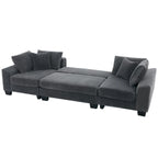 114  Pull Out Sleeper Sofa Bed,Adjustable Sleeper Sofa,Corduroy Sofa