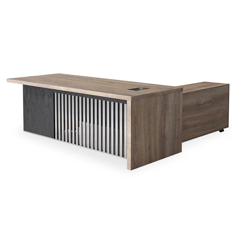 WESOME 63 Inch Executive Office Desk/Modern Home Office Desk with File Cabinet