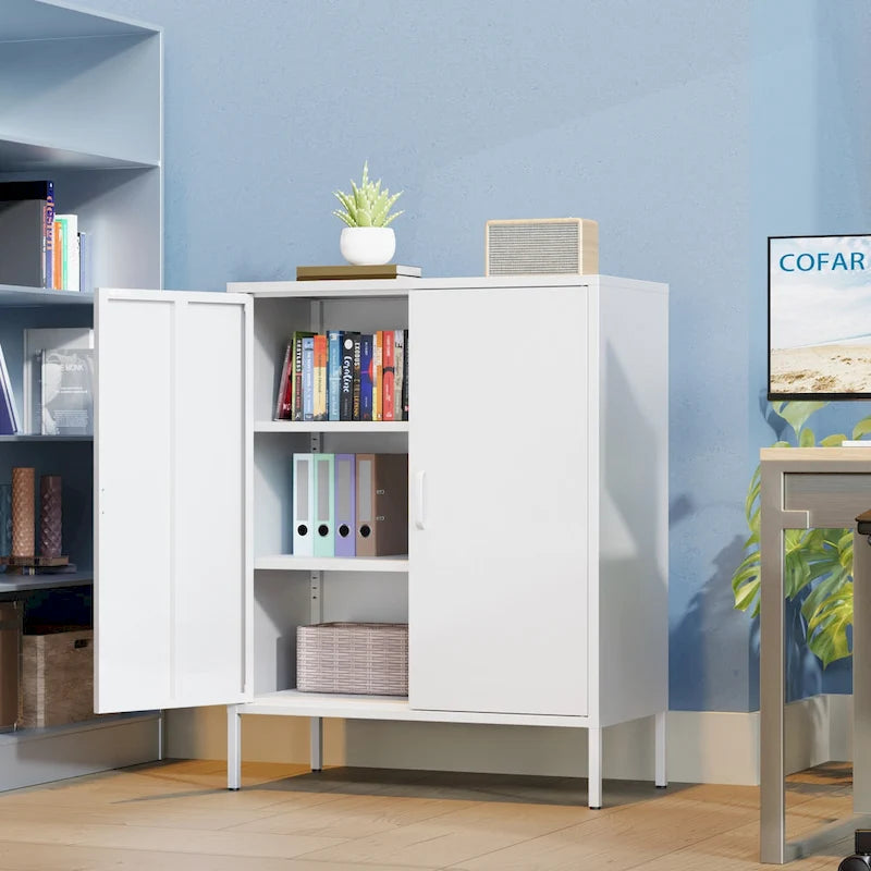 Versatile Metal Storage Cabinet for Various Spaces and Demands