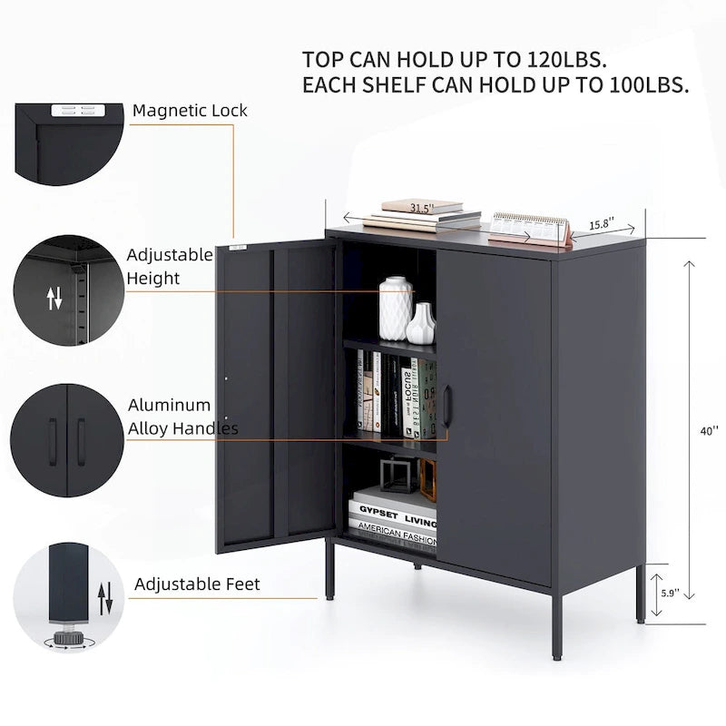 Versatile Metal Storage Cabinet for Various Spaces and Demands