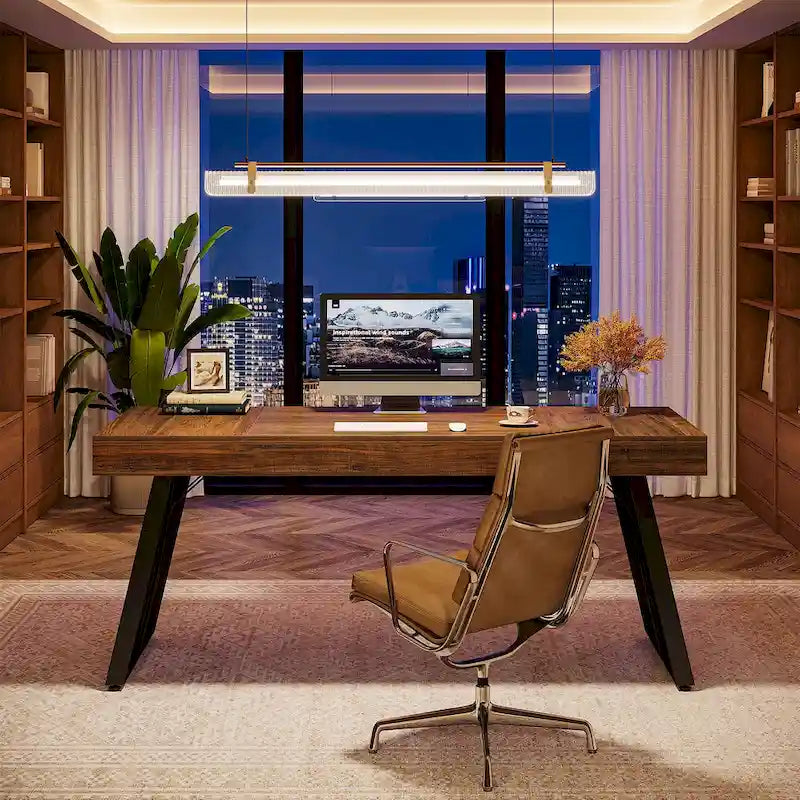 63-Inch Executive Desk, Industrial Large Computer Desk