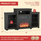 32 H TV Stand with Fireplace for TVs up to 80 - Remote Control, Energy-Efficient Heater, 16-Color Light Strip