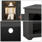 32 H TV Stand with Fireplace for TVs up to 80 - Remote Control, Energy-Efficient Heater, 16-Color Light Strip