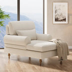 Chaise Lounge Chair with Adjustable Backrest, Indoor Modern Oversized Comfy Chair