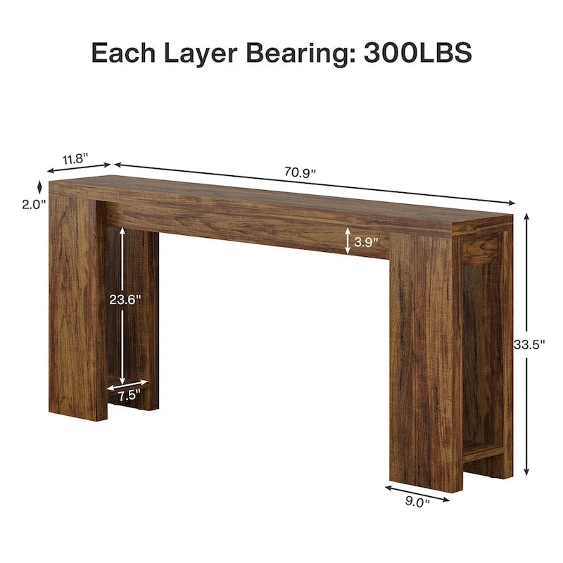 70.9 Inches Long Console Sofa Table for Living Room Entryway Hallway