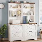 2 Drawer File Cabinet with Lock Hanging File Folders Home Office