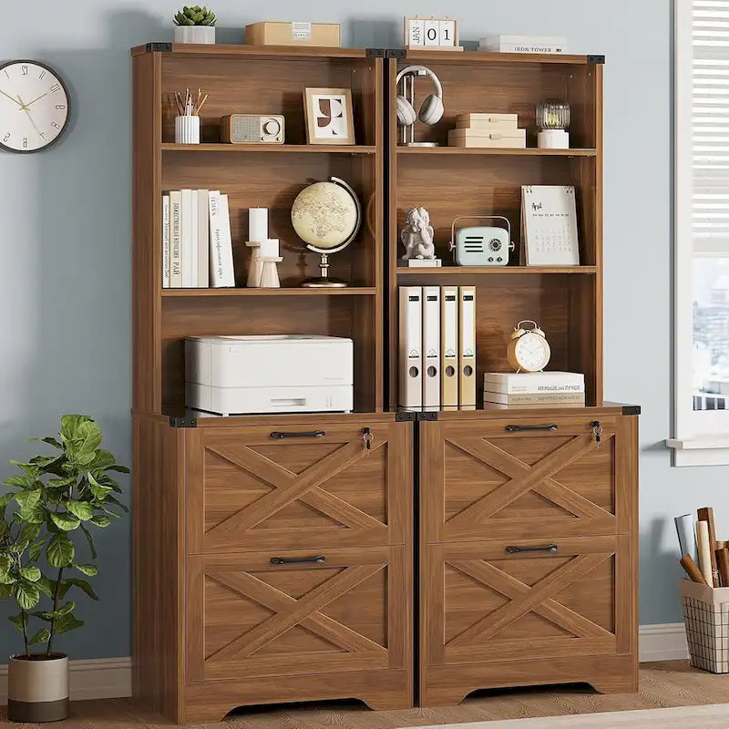 2 Drawer File Cabinet with Lock Hanging File Folders Home Office