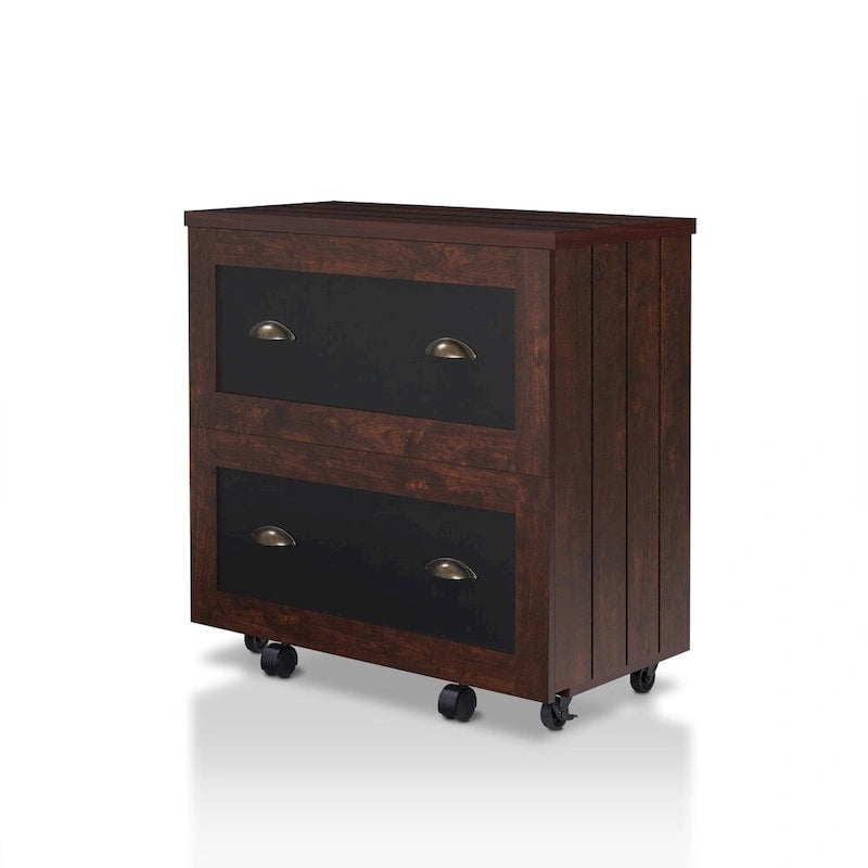 Rele Vintage Walnut 2-Drawer File Cabinet by Furniture of America