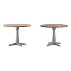 Round Two-Tone Dining Table