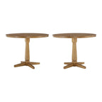 Round Two-Tone Dining Table