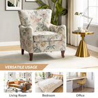 Samouel Modern Floral Upholstered Armchair with Wingback Design