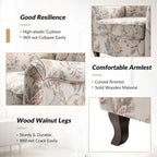 Samouel Modern Floral Upholstered Armchair with Wingback Design