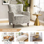 Samouel Modern Floral Upholstered Armchair with Wingback Design