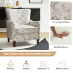 Samouel Modern Floral Upholstered Armchair with Wingback Design