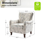 Samouel Modern Floral Upholstered Armchair with Wingback Design
