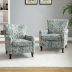 Samouel Modern Floral Upholstered Armchair with Wingback Design