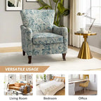 Samouel Modern Floral Upholstered Armchair with Wingback Design