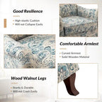 Samouel Modern Floral Upholstered Armchair with Wingback Design