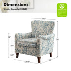 Samouel Modern Floral Upholstered Armchair with Wingback Design