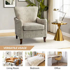 Samouel Modern Floral Upholstered Armchair with Wingback Design