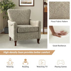 Samouel Modern Floral Upholstered Armchair with Wingback Design