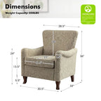Samouel Modern Floral Upholstered Armchair with Wingback Design
