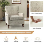 Samouel Modern Floral Upholstered Armchair with Wingback Design