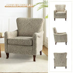 Samouel Modern Floral Upholstered Armchair with Wingback Design