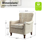 Samouel Modern Floral Upholstered Armchair with Wingback Design