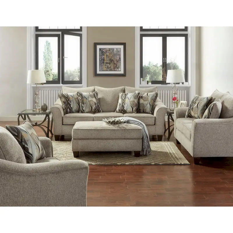 Camero Fabric Pillowback Sofa