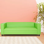 Mid Century Modern 3 Seater Sofa Faux Leather