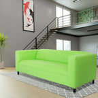 Mid Century Modern 3 Seater Sofa Faux Leather