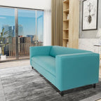 Mid Century Modern 3 Seater Sofa Faux Leather