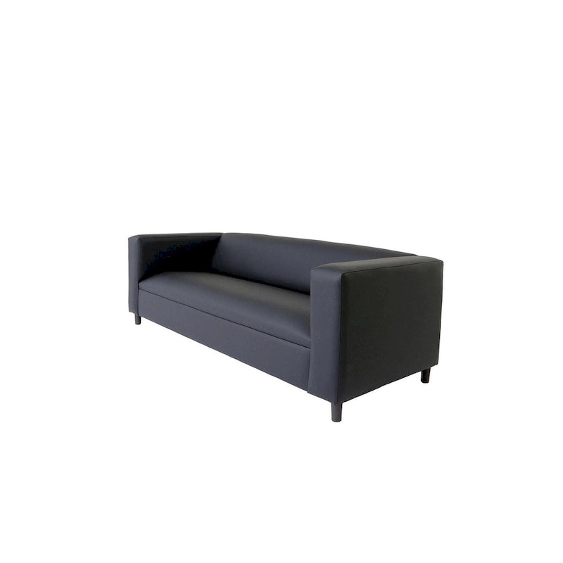 Mid Century Modern 3 Seater Sofa Faux Leather
